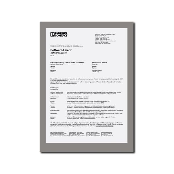 UPS-CP RCCMD LICENSEKEY — Лицензия