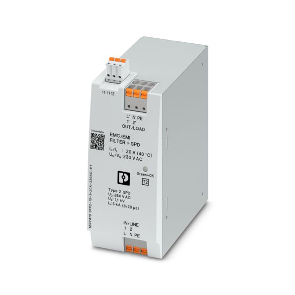 SFP2-1S-1-20A-230AC-PT — Устройство защиты от перенапряжений с ЭМ-фильтром