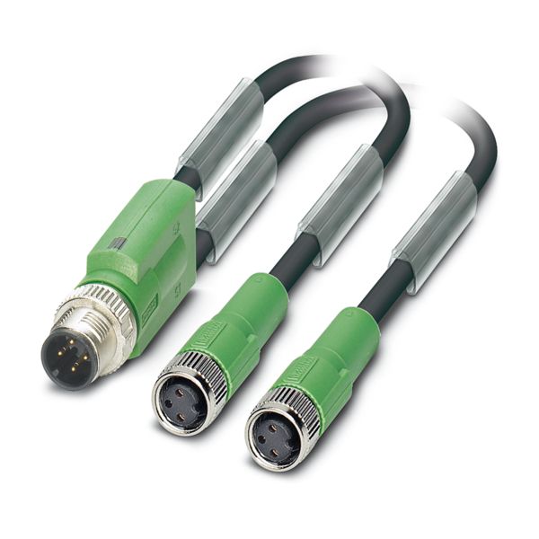 SAC-4P-M12FY/0,2-PUR/M8MS FS A — Кабелькабель для датчиков и исполнительных устройств