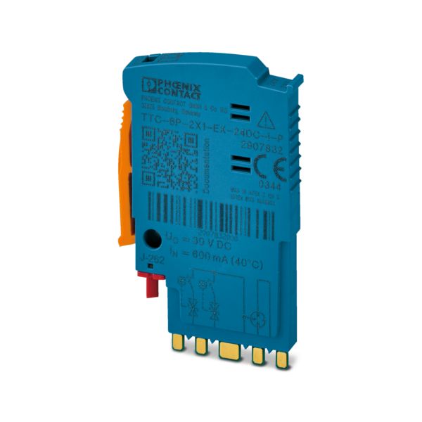 TTC-6P-2X1-EX-24DC-I-P — Штекерный модуль для защиты от импульсных перенапряжений