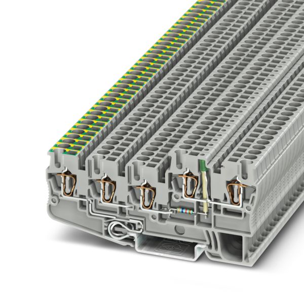 STIO 2,5/4-PE/2B/L-LA24GN/O-M — Заземляющие клеммы для выполнения проводки в зданиях