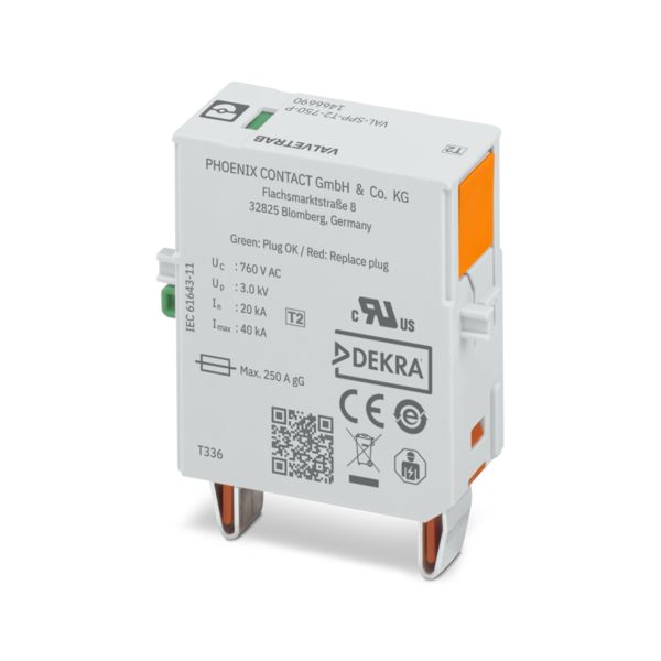 VAL-SPP-T2-750-P — Штекерный модуль для защиты от импульсных перенапряжений тип 2