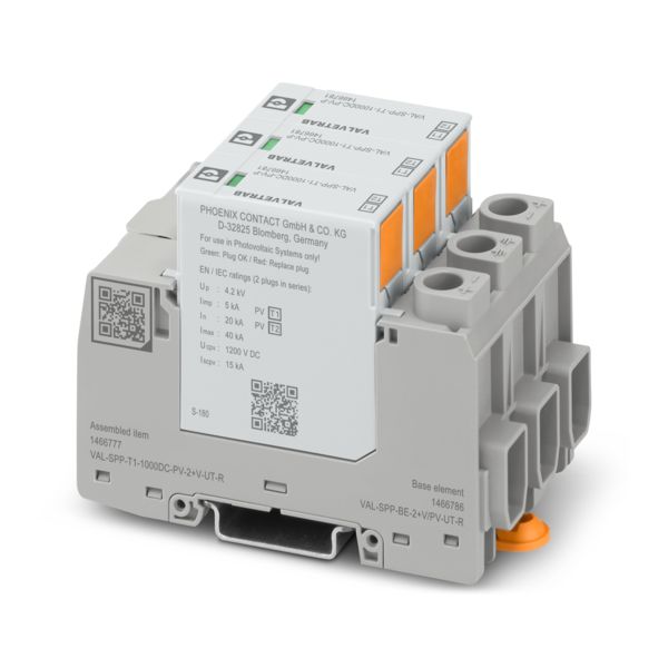 VAL-SPP-T1-1000DC-PV-2+V-UT-R — Молниеотвод / разрядник для защиты от импульсных перенапряжений типа 1/2