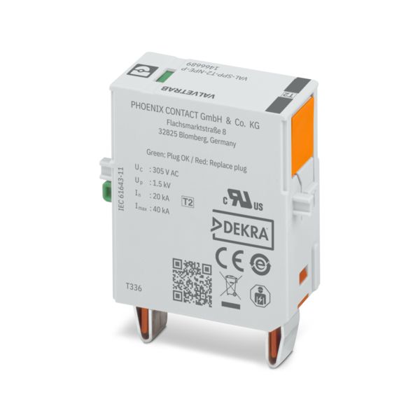 VAL-SPP-T2-NPE-P — Штекерный модуль для защиты от импульсных перенапряжений тип 2