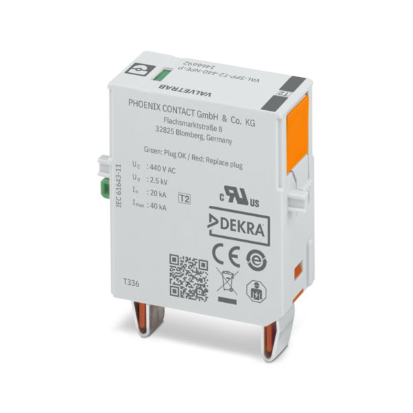 VAL-SPP-T2-440-NPE-P — Штекерный модуль для защиты от импульсных перенапряжений тип 2